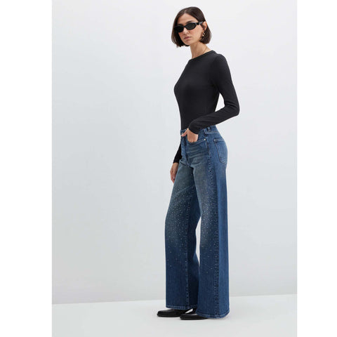 Mavi Jeans Malibu Dark Brushed Rhinestone, tall jeans voor lange vrouwen