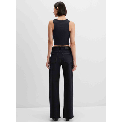 Mavi Jeans Malibu Dark Smoke Band, jeans in tall met lange benen, achteraanzicht