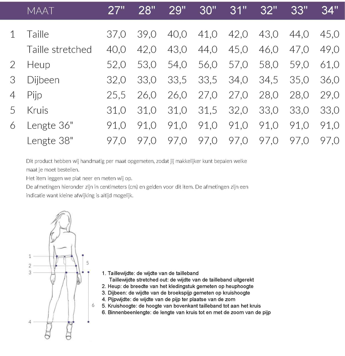 Maattabel Mavi Jeans Nella White Str | Tall