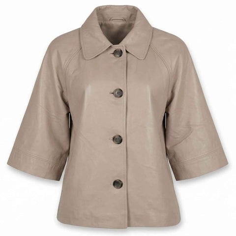 Transmission Lederen Poncho Beige, tall kleding voor lange vrouwen
