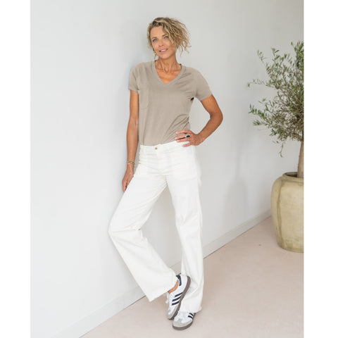 Longlady Shirt Flora, tall kleding voor lange vrouwen, gedragen door model