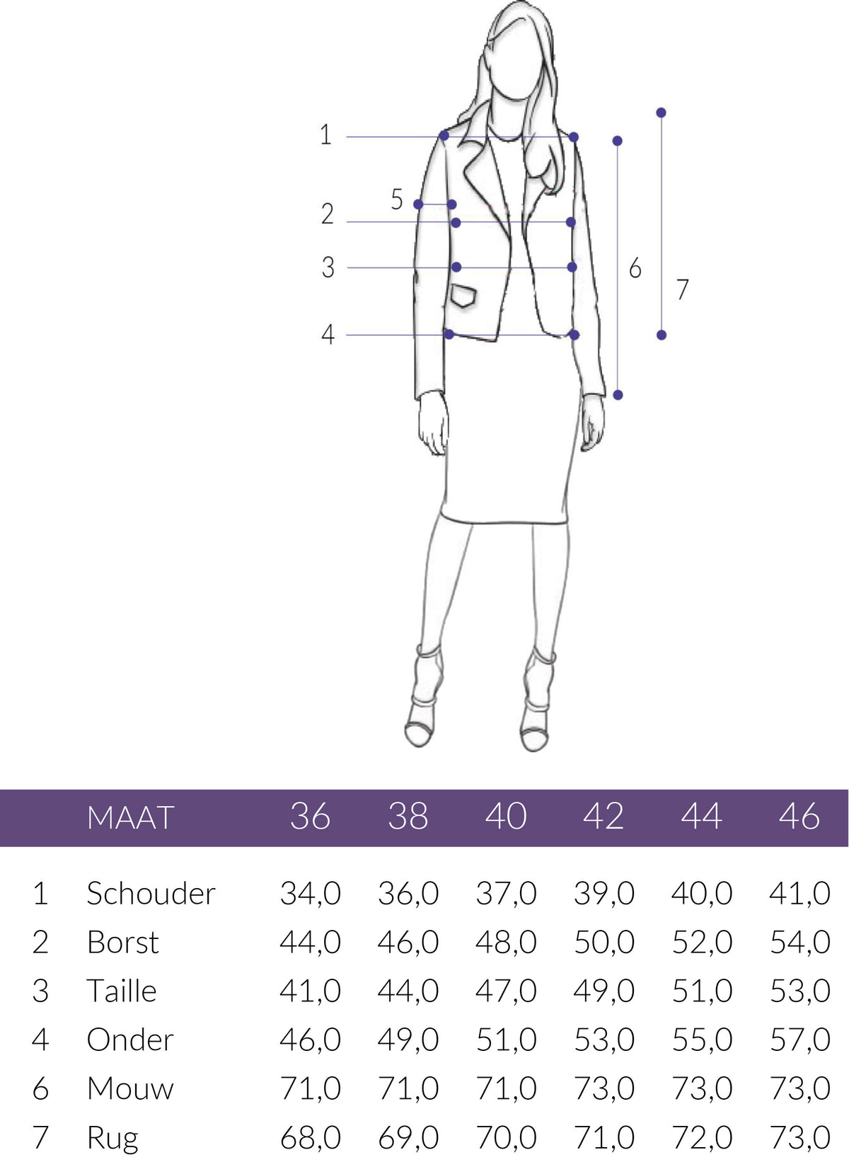 Maattabel XOX Shirt Sarah | Tall