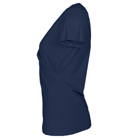 Only-M Top Overslag Donkerblauw, kleding voor lange vrouwen, zijaanzicht