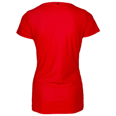 Only-M Top Overslag Rood, tall kleding voor lange dames, achteraanzicht