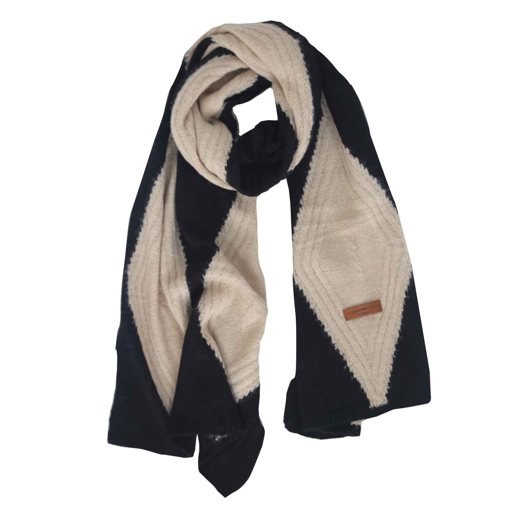 Tall Sjaal Zwart Creme voor lange vrouwen