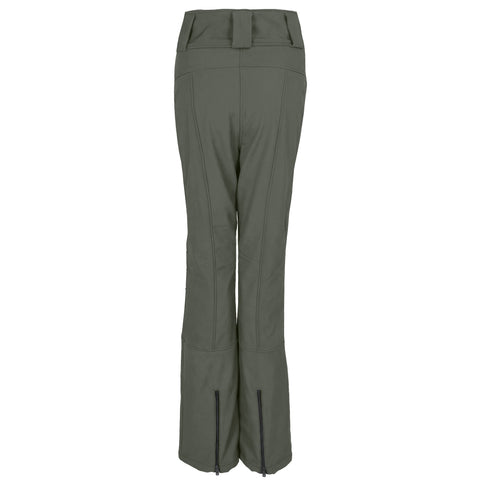 Longlady Skibroek Wanda Khaki, tall kleding voor lange dames, achteraanzicht