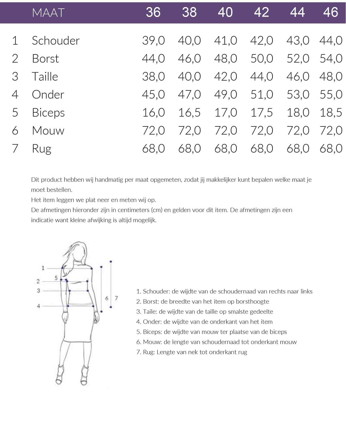 Maattabel Longlady Shirt Tinke Offwhite | Tall