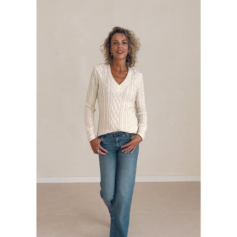 Longlady Trui Franca Offwhite, tall kleding voor lange vrouwen