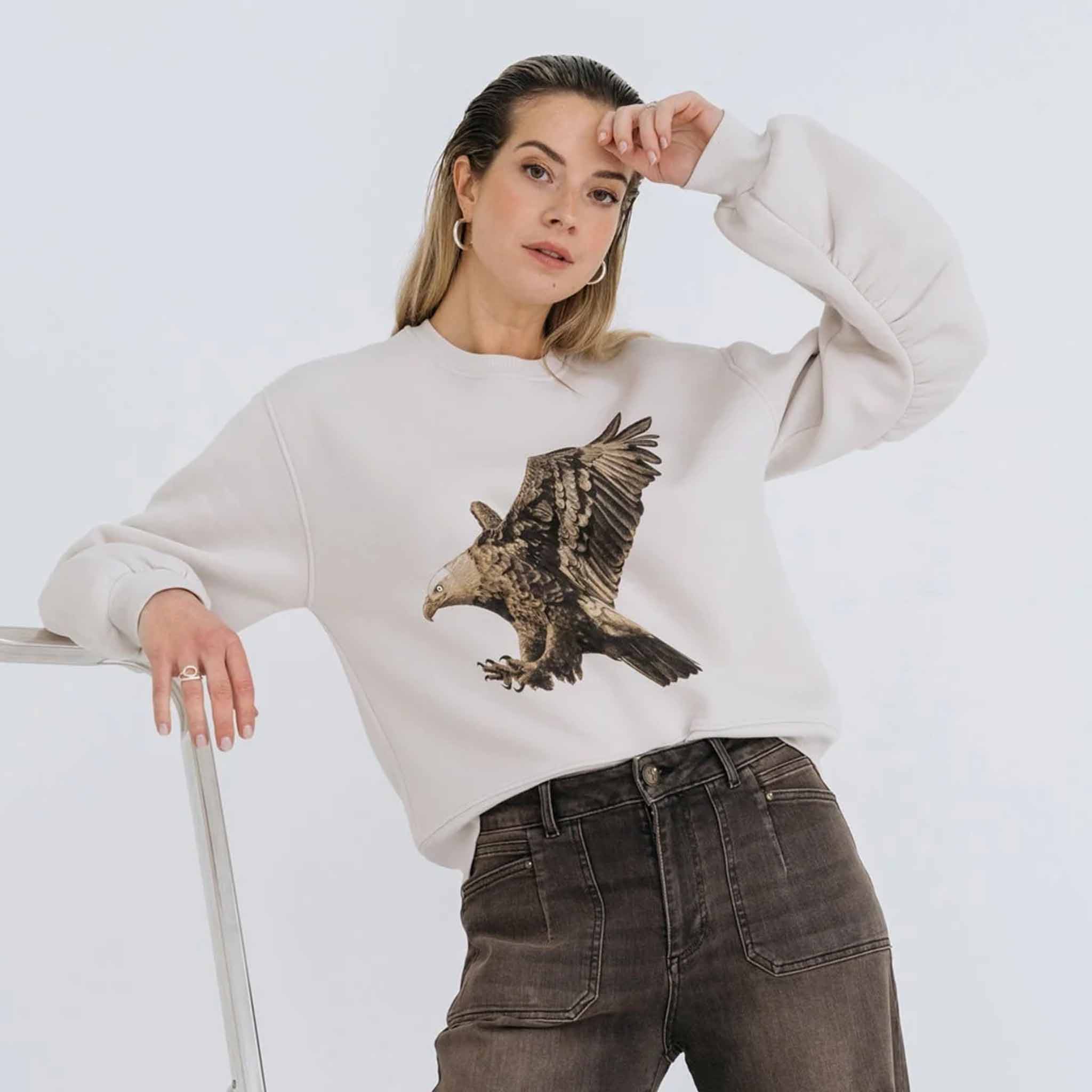 DNM Pure Sweater Print, tall kleding voor lange vrouwen