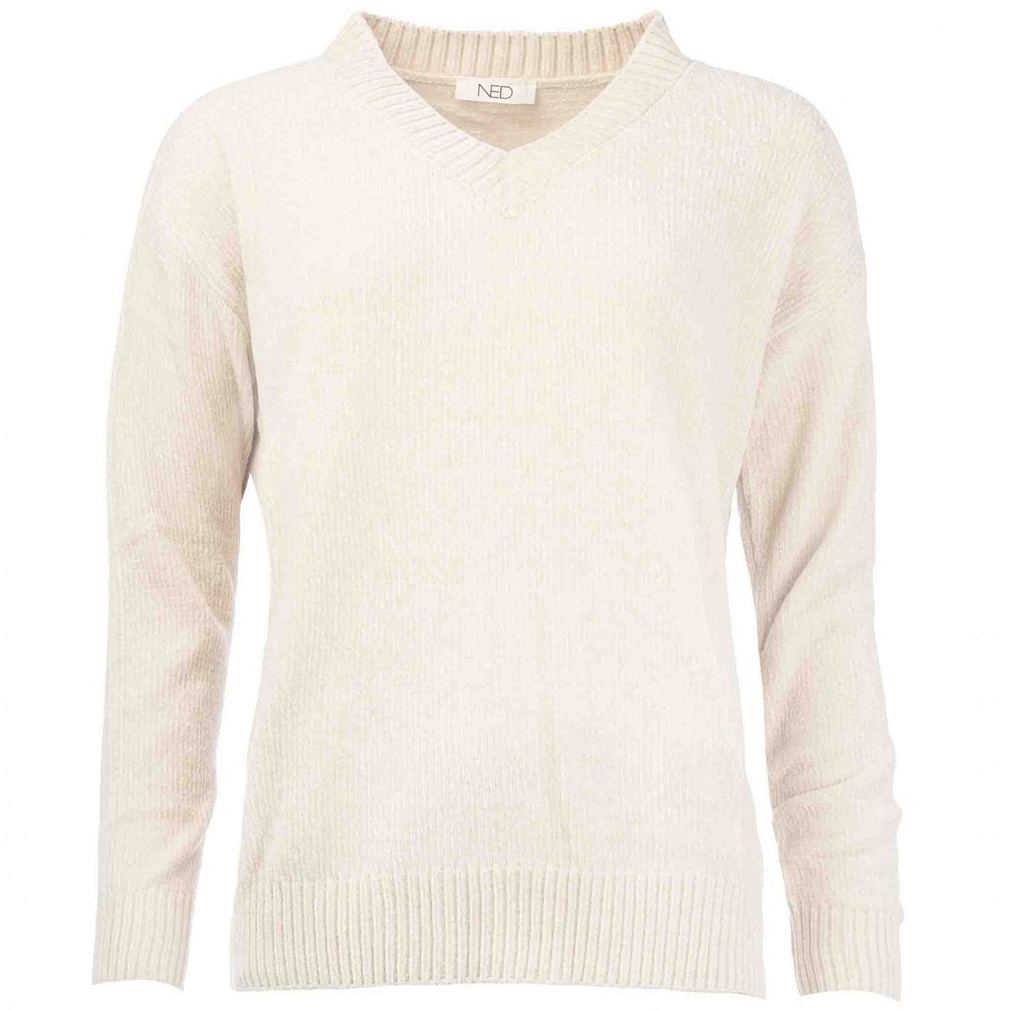 NED Trui Chenille Offwhite | Tall