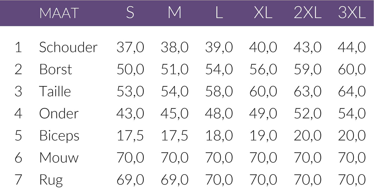 Maattabel XOX Trui Offwhite | Tall