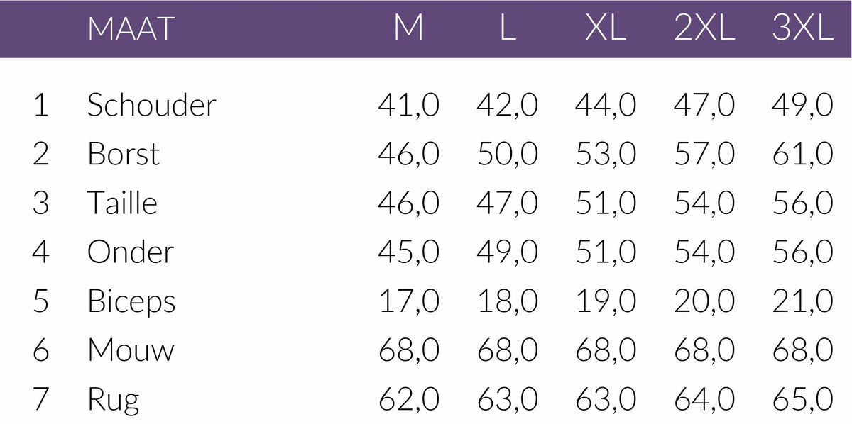 Maattabel Smashed Lemon Truitje Offwhite | Tall