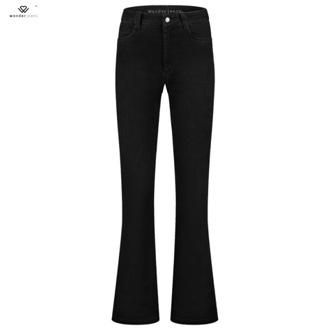 Wonderjeans WF Flared Zwart, tall jeans voor lange vrouwen