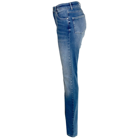 Wonderjeans WT Straight Auth Carribean, lange dames jeans, zijaanzicht