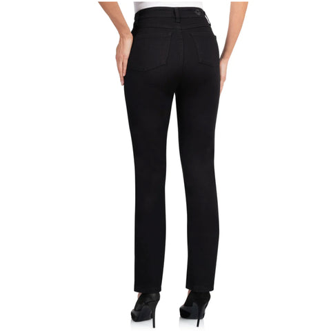 Wonderjeans WT Semi Skinny Zwart, jeans in tall met lange benen, achteraanzicht