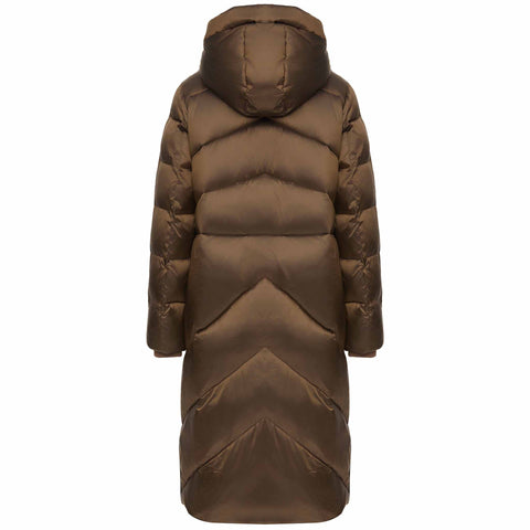 Manisa Jas Lang Bruin, tall kleding voor lange dames, achteraanzicht