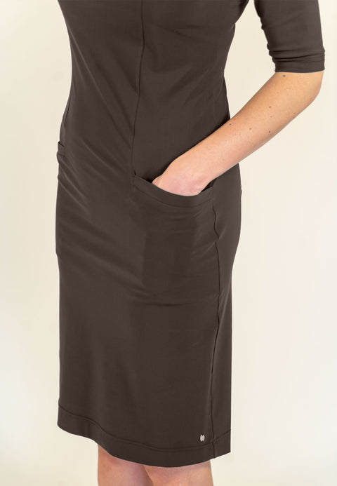 Longlady Z Jurk Travel Grijsbruin, tall kleding voor lange vrouwen