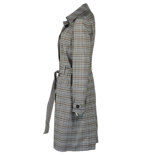Only-M Trenchcoat Quadretto, kleding voor lange vrouwen, zijaanzicht