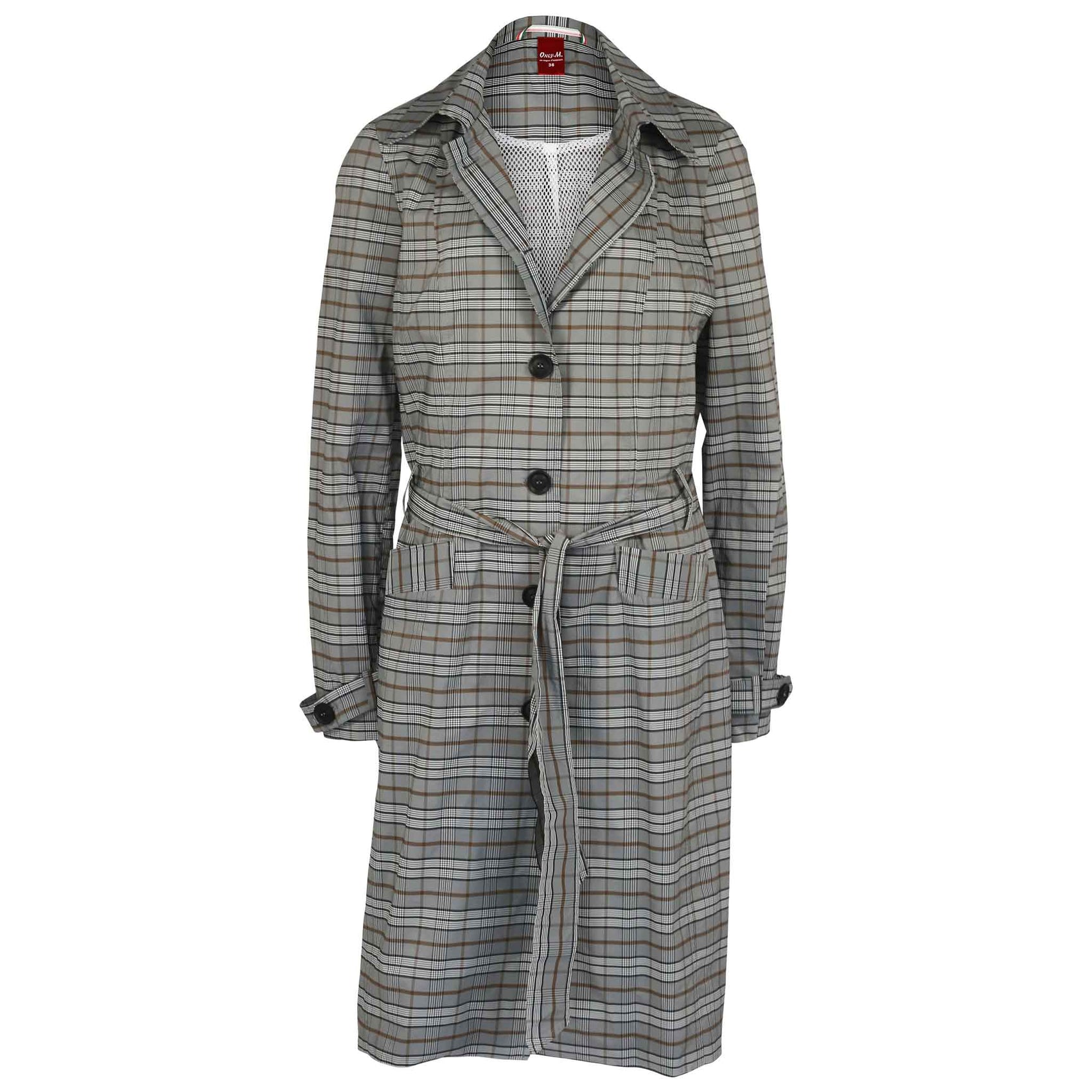 Tall Only-M Trenchcoat Quadretto voor lange vrouwen